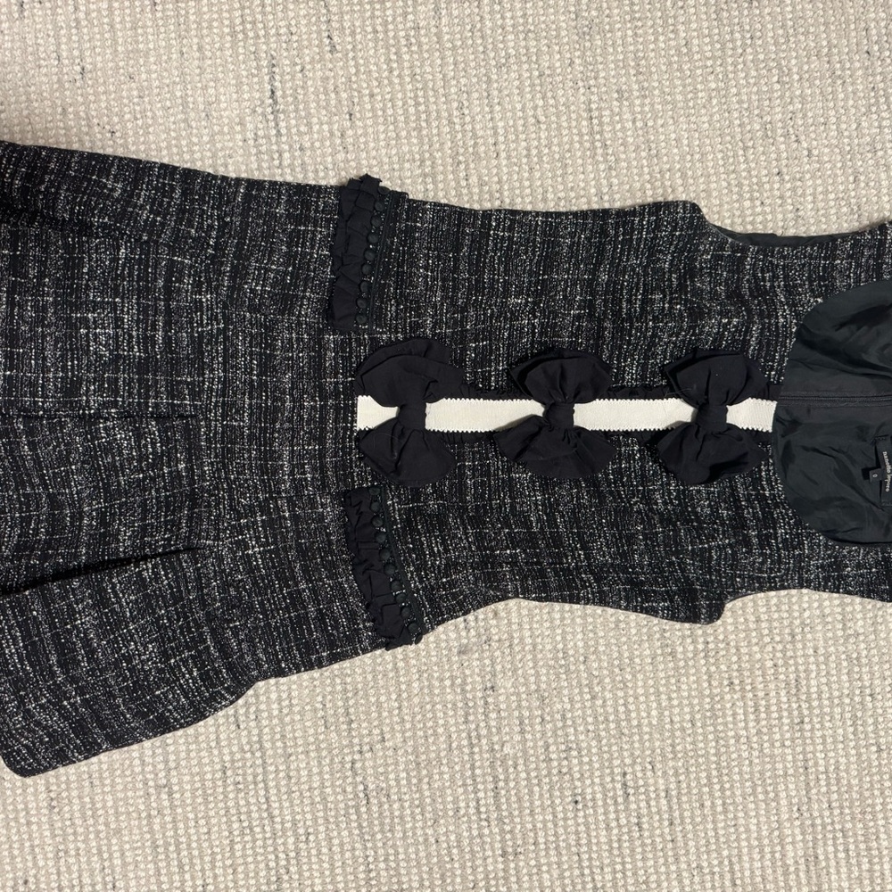 Nanette Lepore drop waist tweed bow dress - Picture 2 of 4
